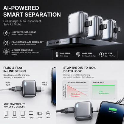 ✨ Warehouse Clearance🏆 10,000 Sold This month🎁🚀 140W Ultra-Fast Charger – AI Smart Auto Power Off ⚡