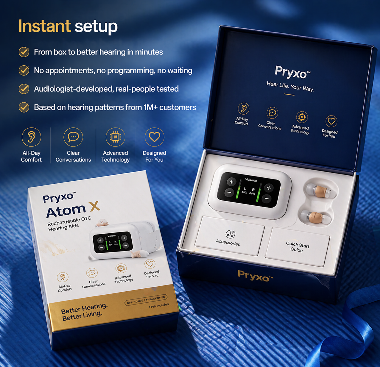 Pryxo™ Ear-Hook Smart AI Hearing Aid – Hear Clearly, Regain Your Confidence 💖