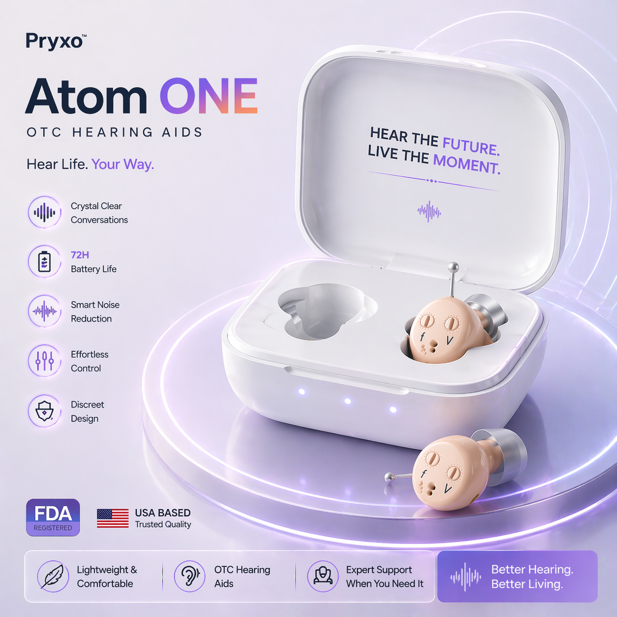 Pryxo™ Atom ONE OTC Hearing Aid — Up to 85% OFF + Hear Every Word Clearly Again 👂✨