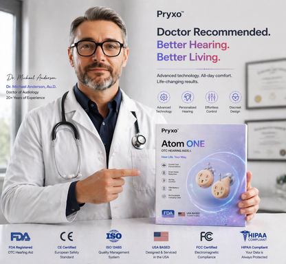 Pryxo™ Atom ONE OTC Hearing Aid — Up to 85% OFF + Hear Every Word Clearly Again 👂✨