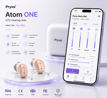 Pryxo™ Atom ONE OTC Hearing Aid — Up to 85% OFF + Hear Every Word Clearly Again 👂✨