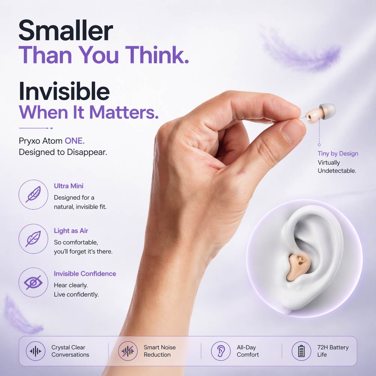 Pryxo™ Atom ONE OTC Hearing Aid — Up to 85% OFF + Hear Every Word Clearly Again 👂✨