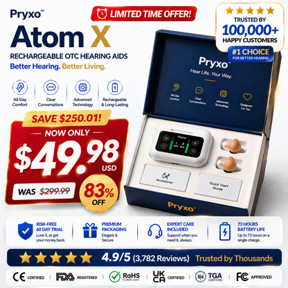 Pryxo™ Ear-Hook Smart AI Hearing Aid – Hear Clearly, Regain Your Confidence 💖